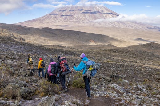 People in a Travel on the Mount Kilimanjaro