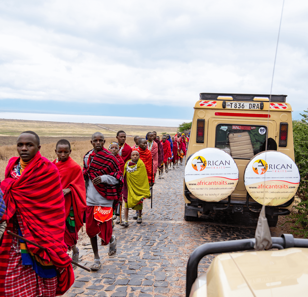 Masai people walking